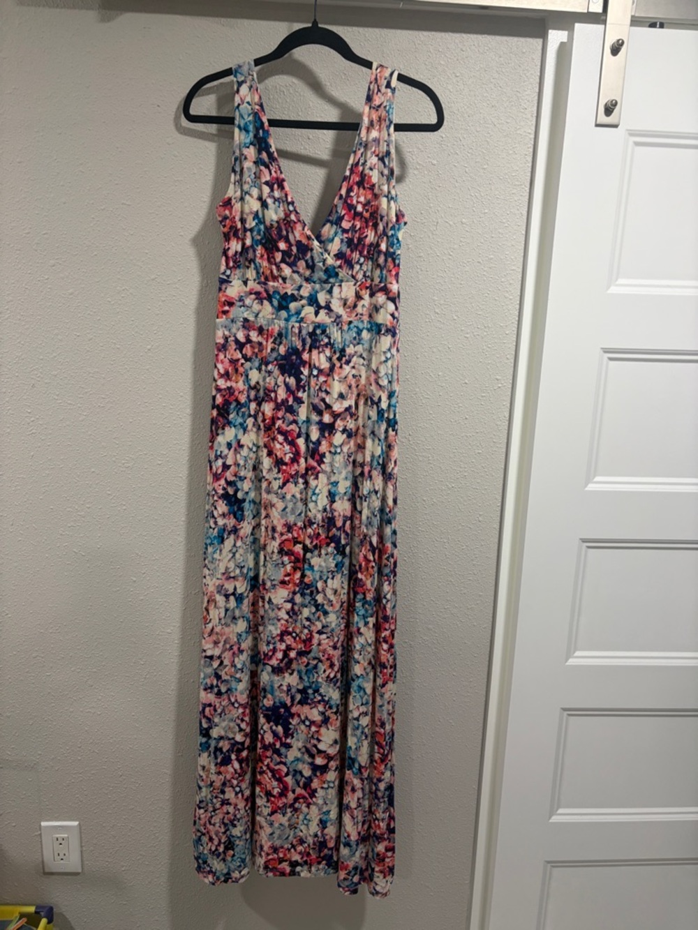 Cynthia Rowley Sleeveless Floral Maxi Dress in Blue, Pink & Cream